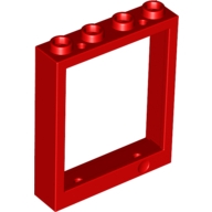 Lego rám okna 1x4x4, červená (615421, 4188386, 4262009)